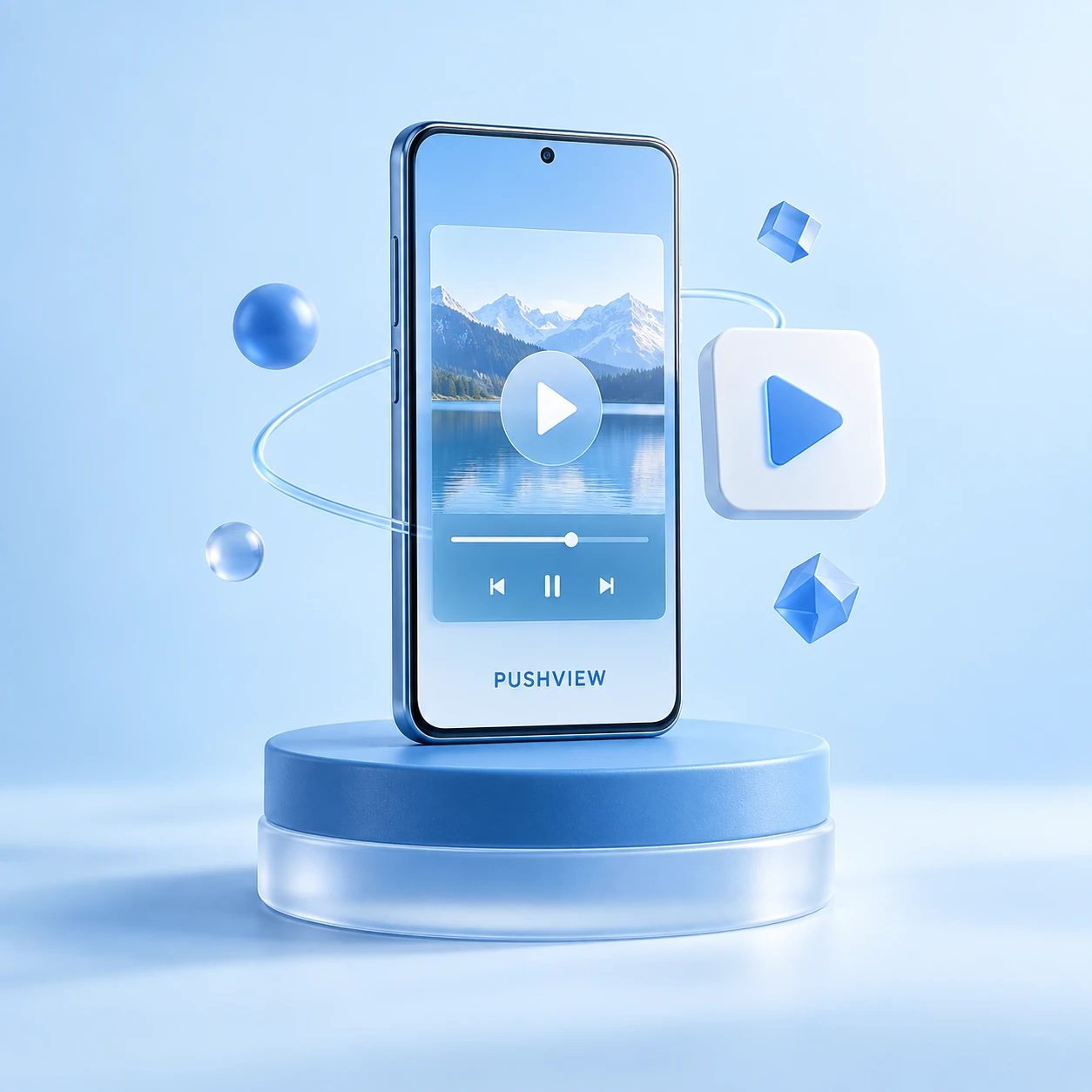 Концептуальная иллюстрация приложения PUSHVIEW для Android
