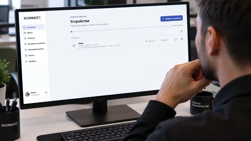 Работа в личном кабинете на мониторе компьютера